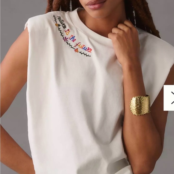 Farm Rio Nature is the Future Embroidered Muscle Tee Size Large New with Tags - Picture 2 of 5